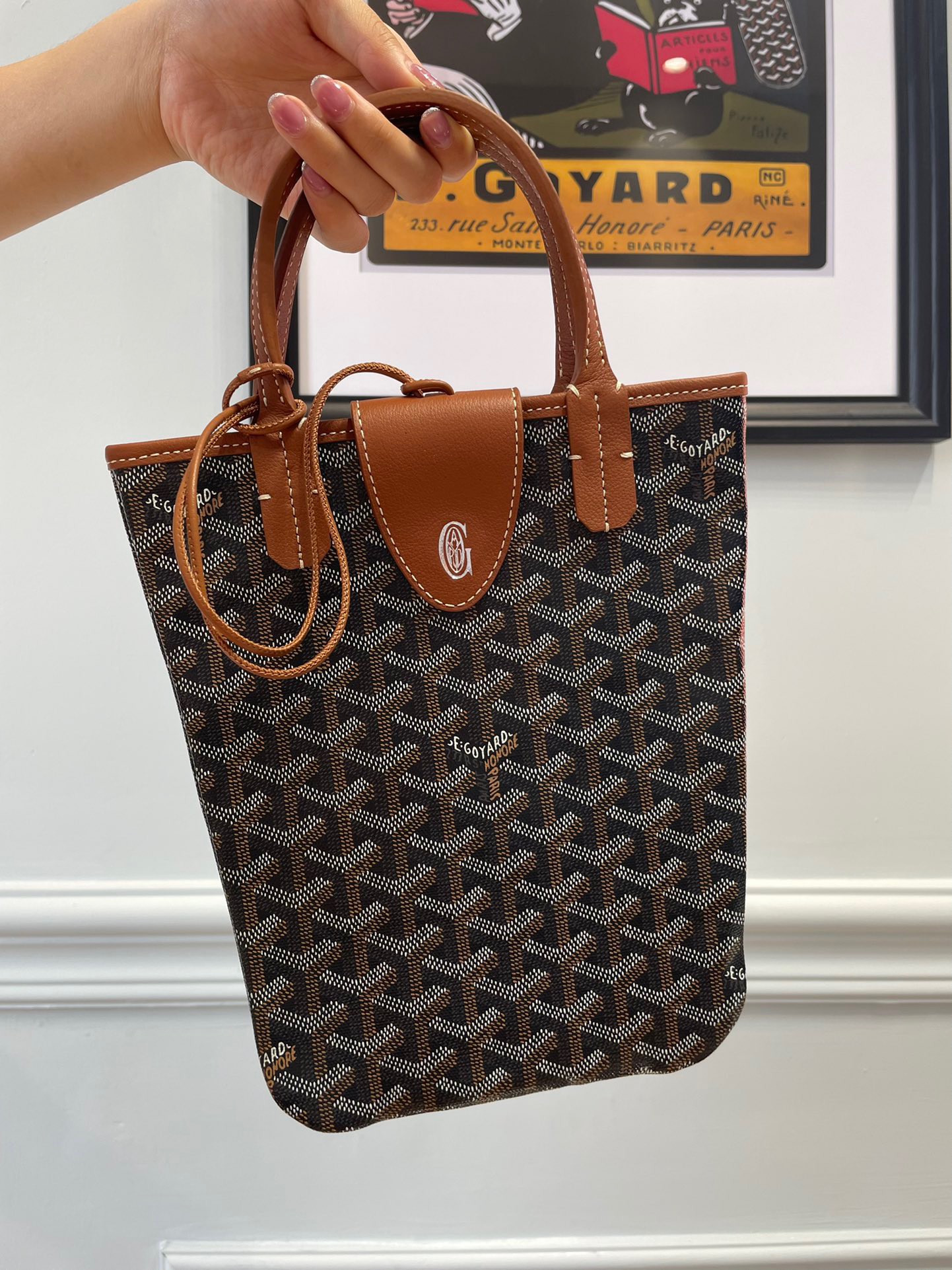 고야드 포아티에 토트백 블랙 탄