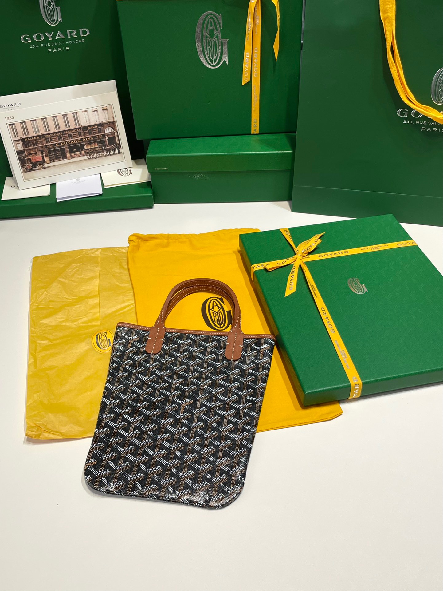 고야드 포아티에 토트백 블랙 탄