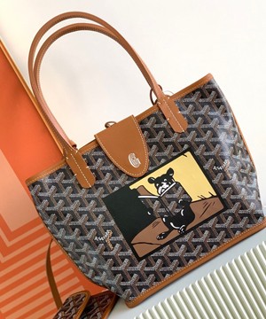 고야드 페인팅 앙주 미니백 블랙 탄