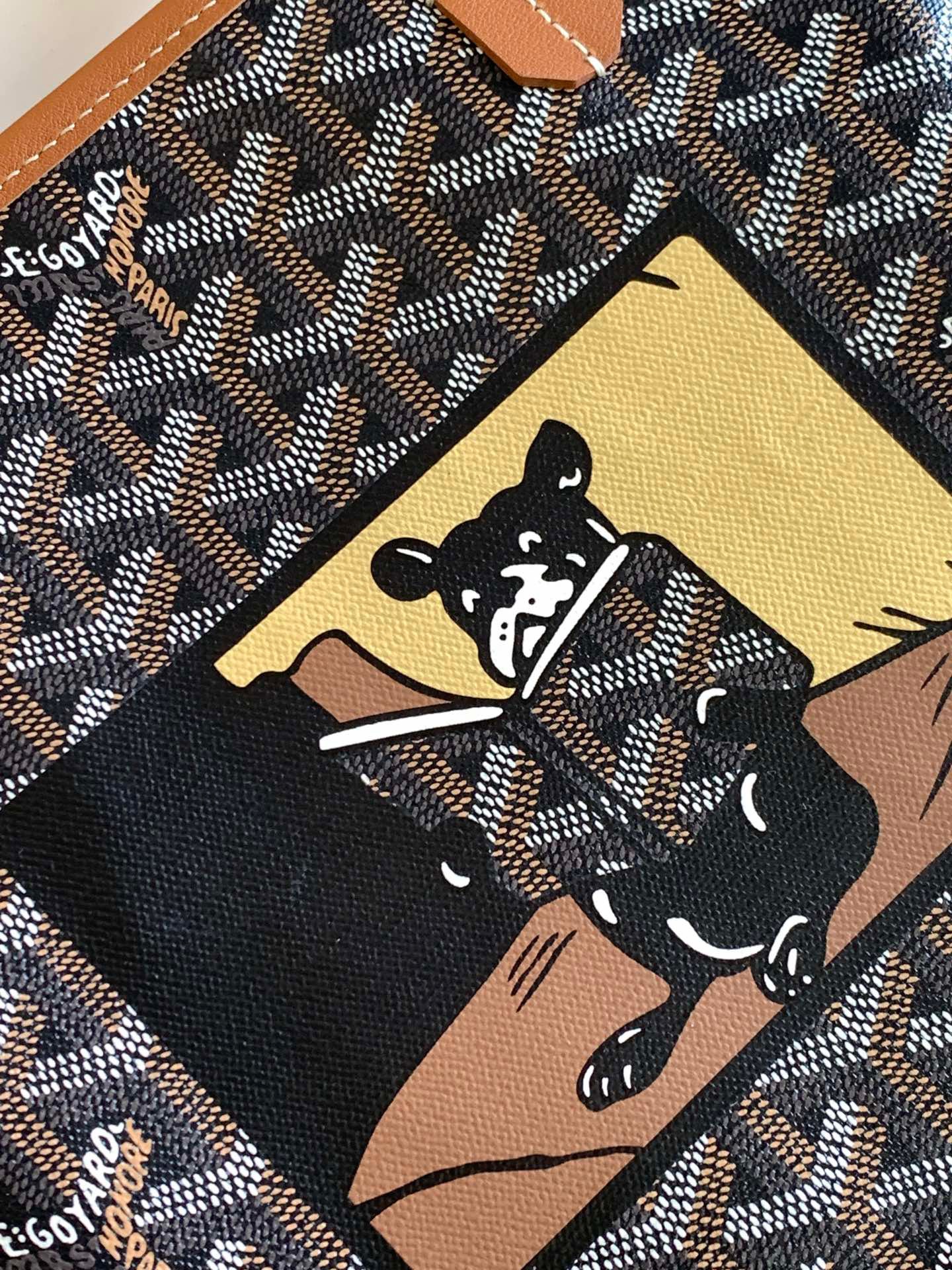 고야드 페인팅 앙주 미니백 블랙 탄