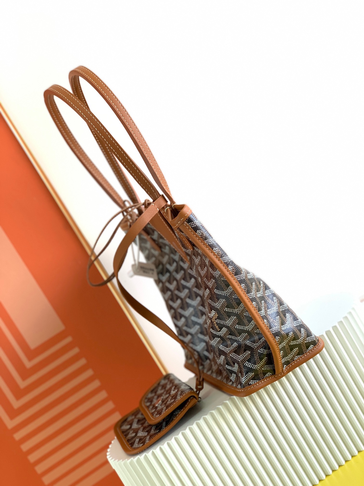 고야드 페인팅 앙주 미니백 블랙 탄