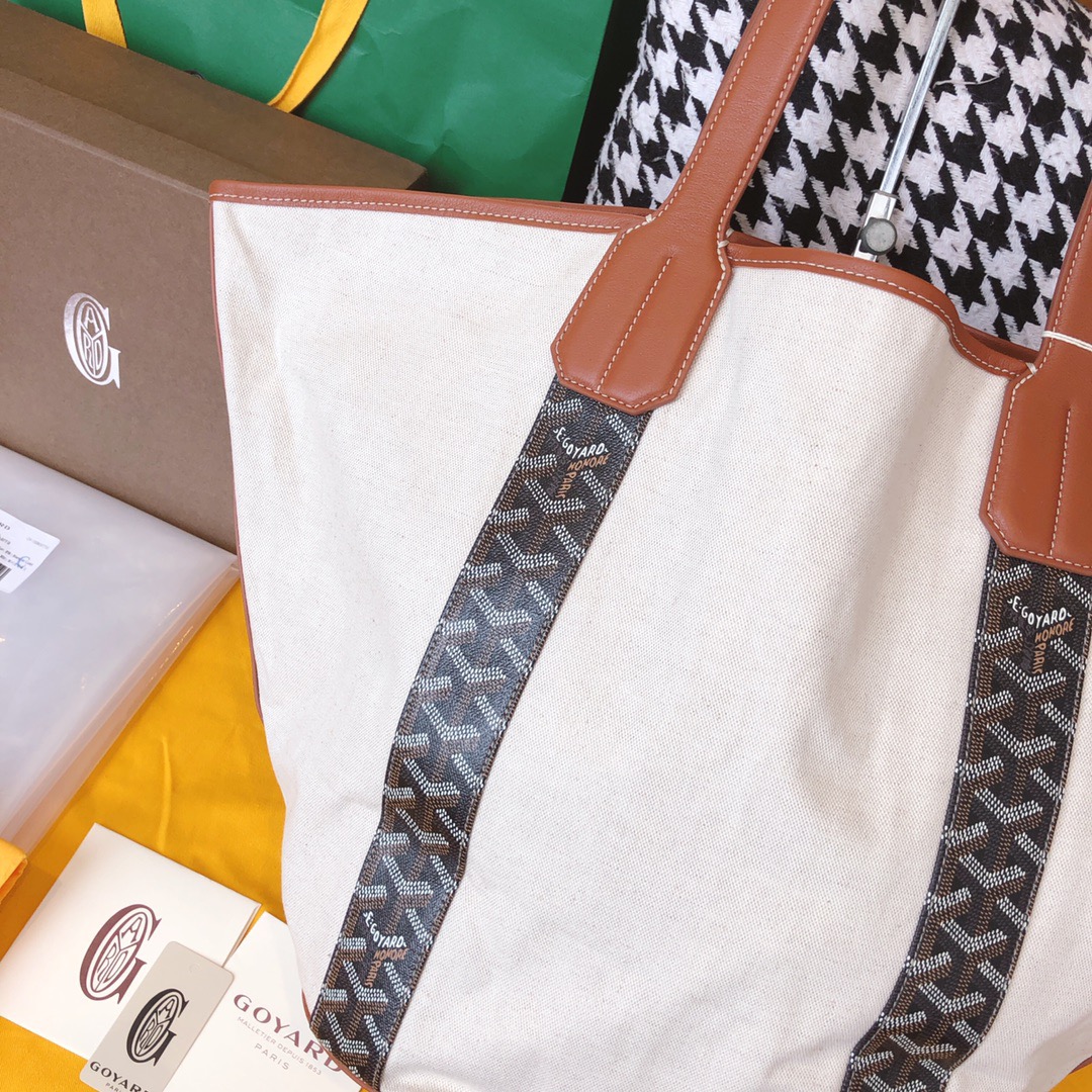 고야드 리버시블 캔버스 쇼퍼 블랙 탄