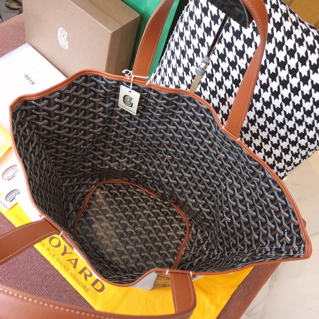 고야드 리버시블 캔버스 쇼퍼 블랙 탄