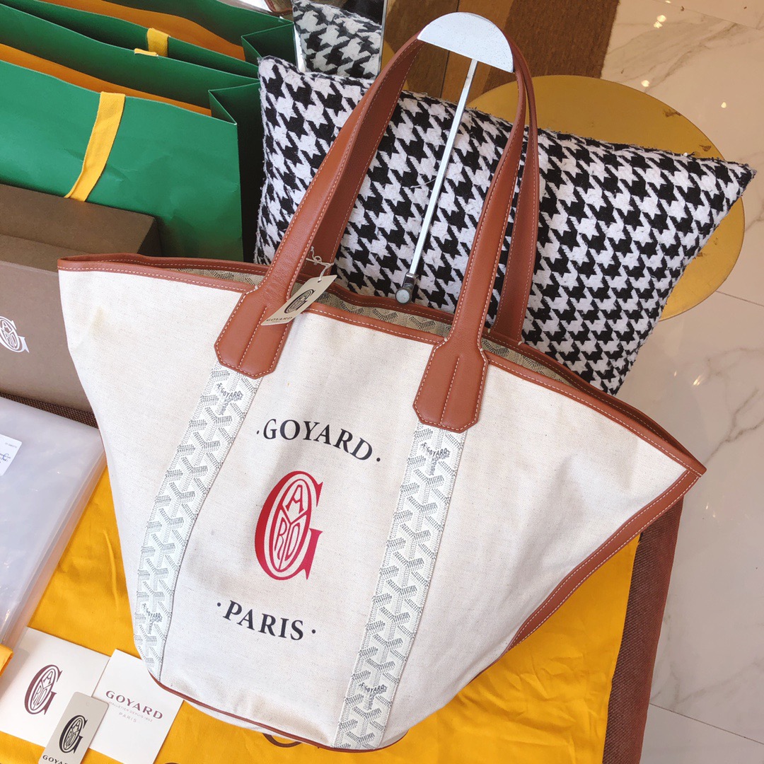 고야드 리버시블 캔버스 쇼퍼백 화이트