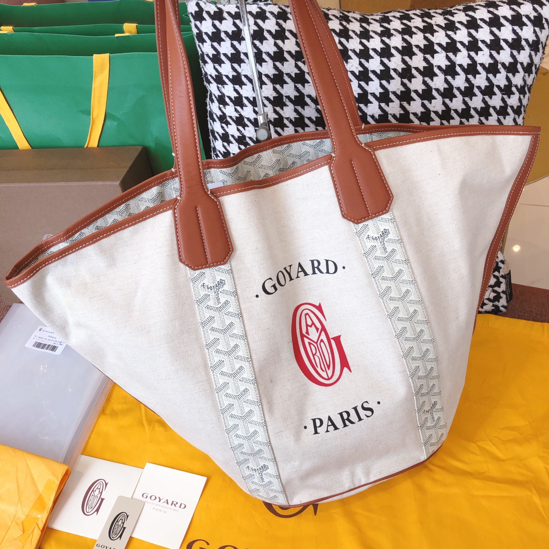 고야드 리버시블 캔버스 쇼퍼백 화이트