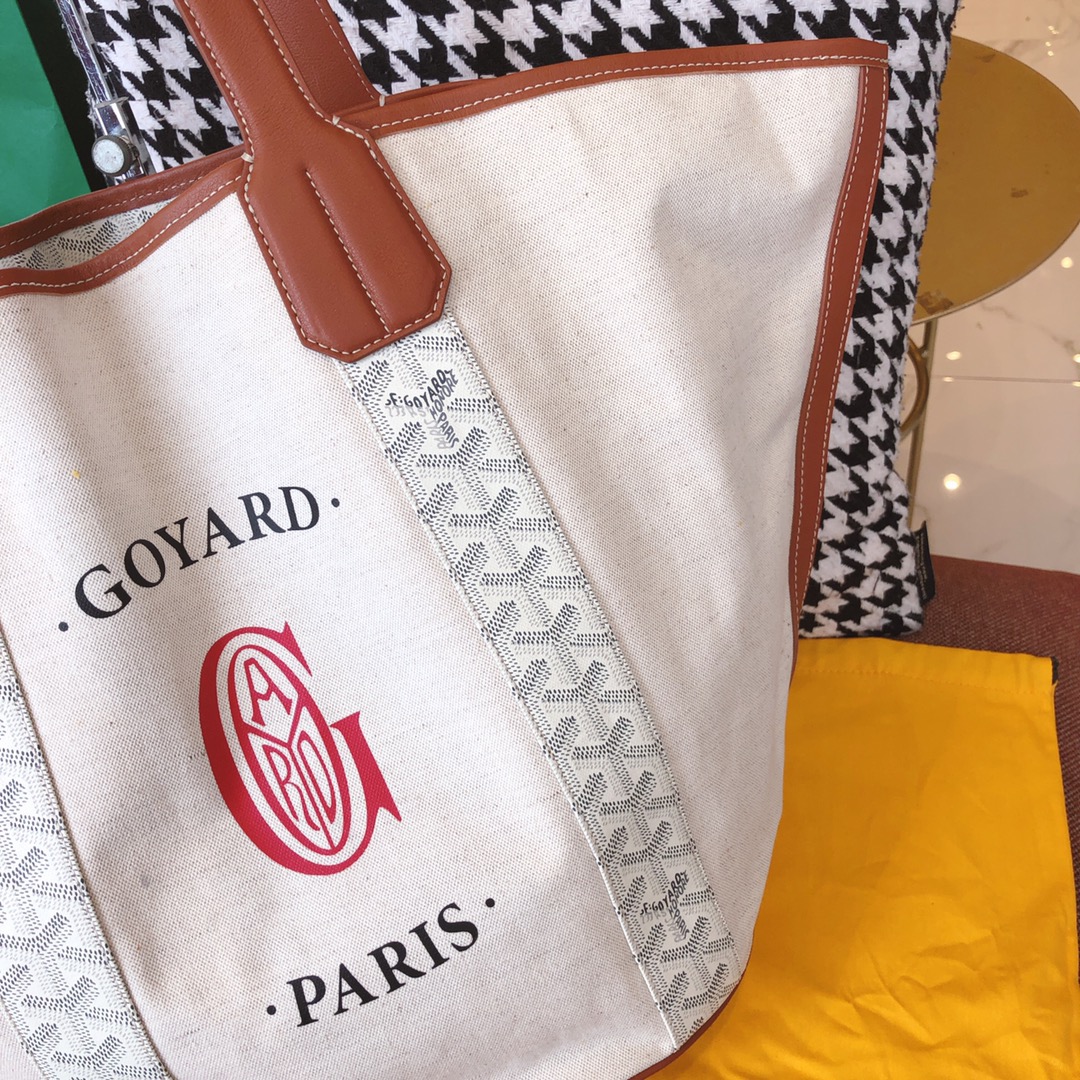 고야드 리버시블 캔버스 쇼퍼백 화이트