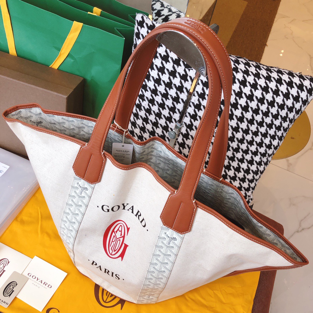 고야드 리버시블 캔버스 쇼퍼백 화이트