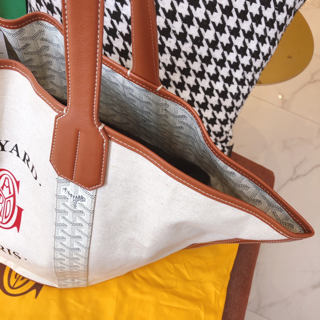 고야드 리버시블 캔버스 쇼퍼백 화이트