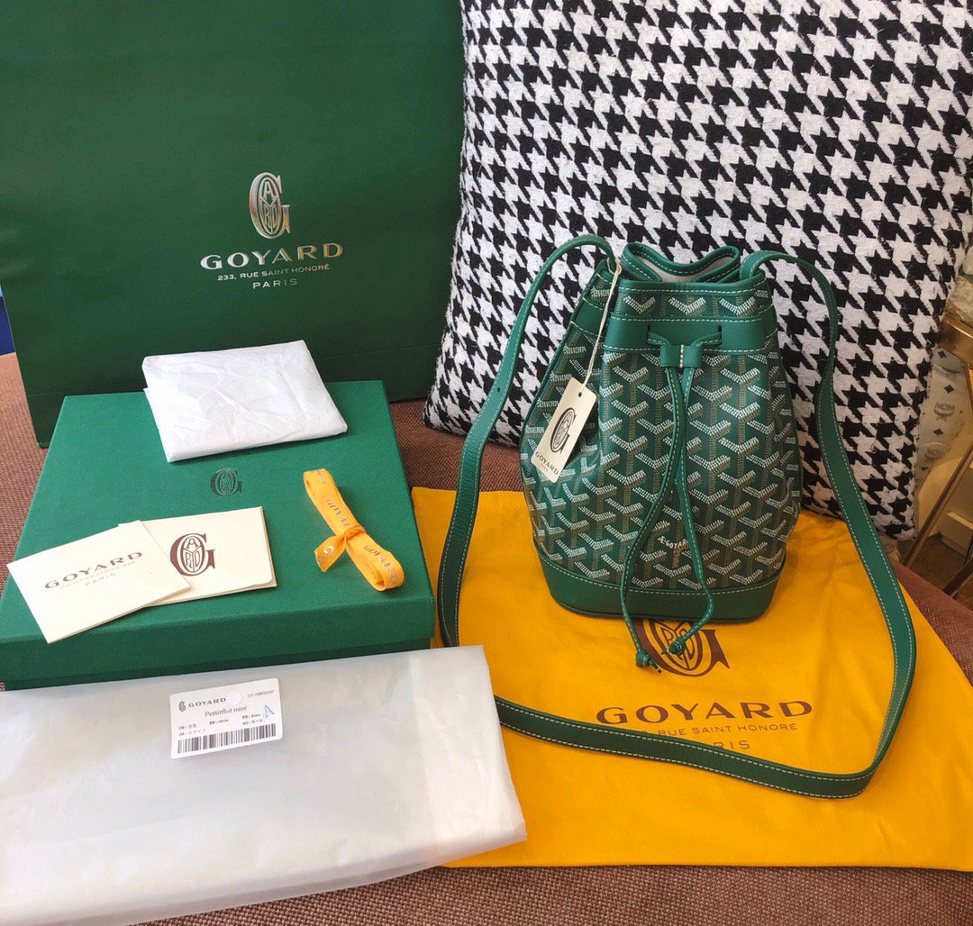 고야드 쁘띠플로 버킷백 그린