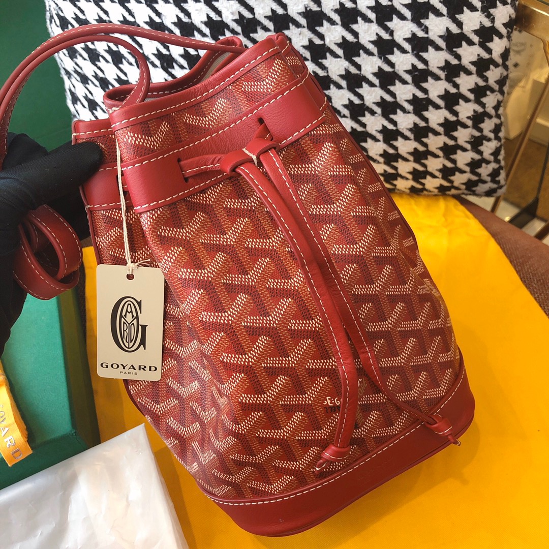 고야드 쁘띠플로 버킷백 레드