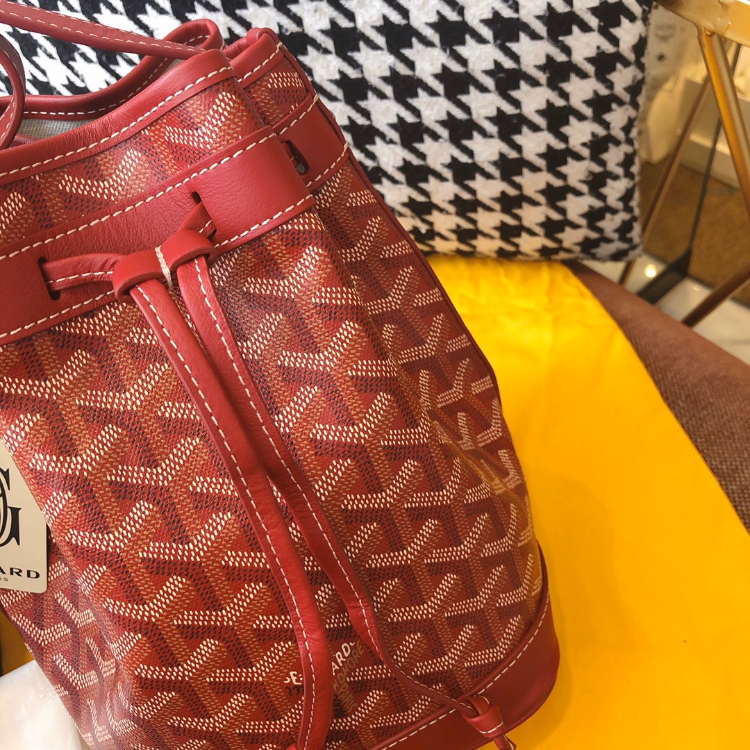 고야드 쁘띠플로 버킷백 레드