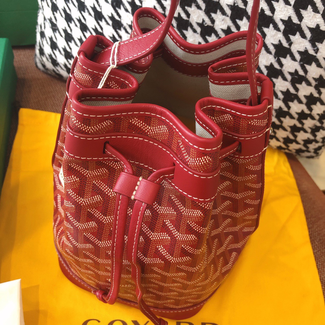 고야드 쁘띠플로 버킷백 레드