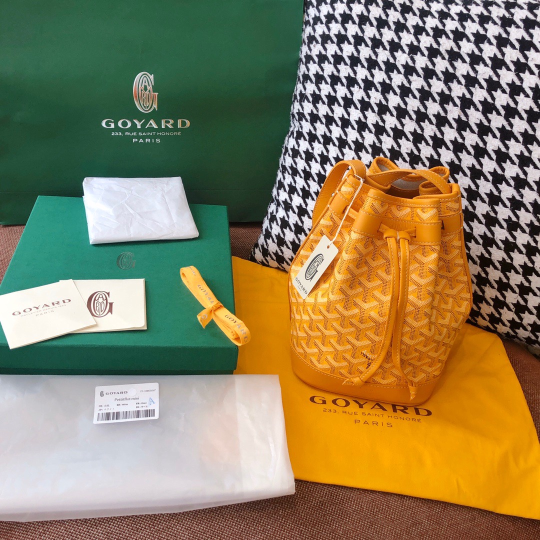 고야드 쁘띠플로 버킷백 옐로우