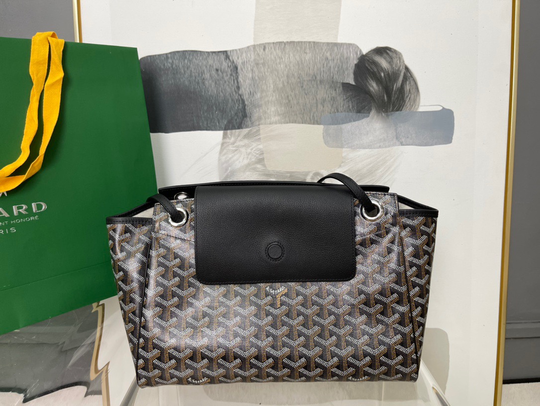 고야드 루에뜨 플랩 숄더백 블랙