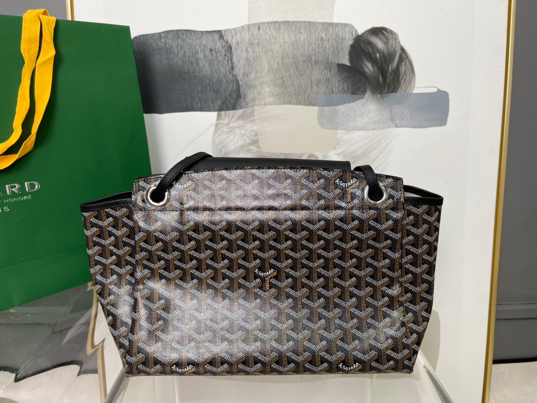 고야드 루에뜨 플랩 숄더백 블랙