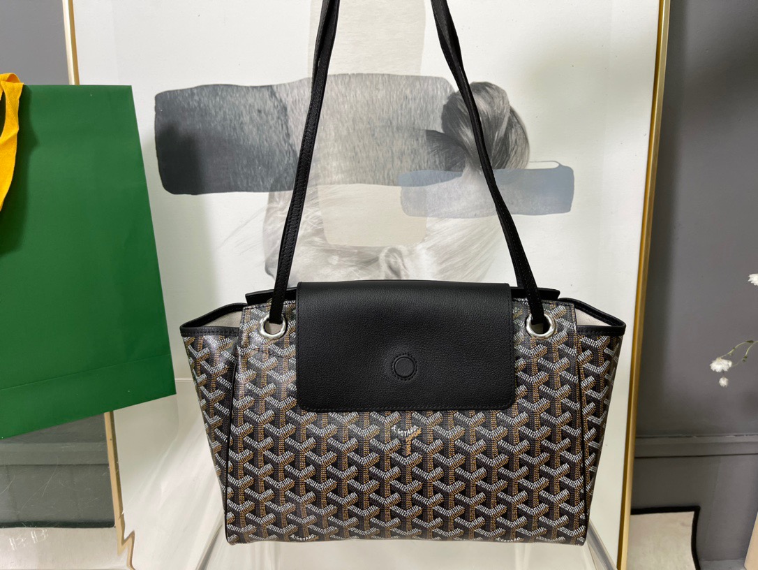 고야드 루에뜨 플랩 숄더백 블랙