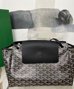 고야드 루에뜨 플랩 숄더백 블랙