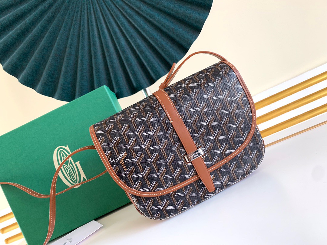 고야드 벨베데르 크로스백 블랙 탄