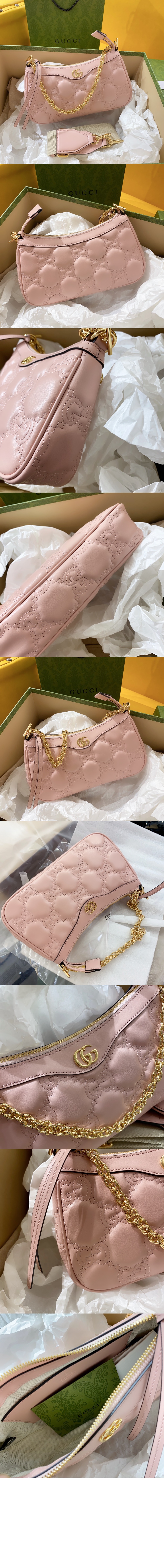 구찌 GG 마틀라세 레더 핸드백 735049