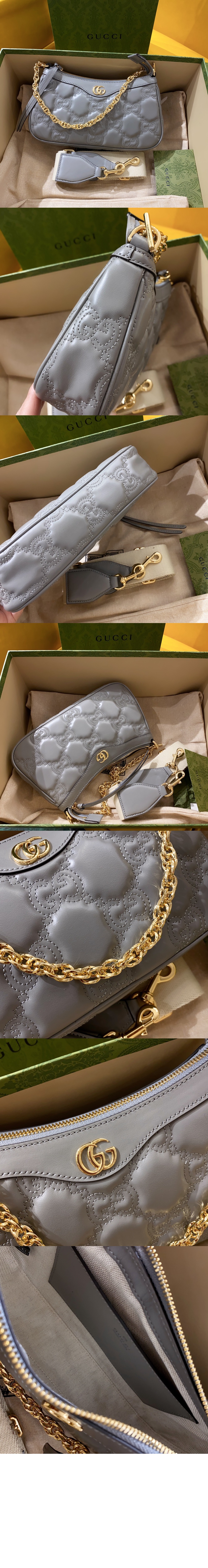 구찌 GG 마틀라세 레더 핸드백 735049