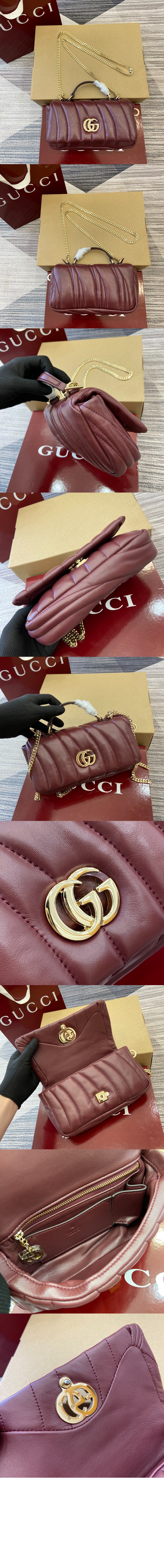 구찌 GG 밀라노 미니 탑 핸들백 806017