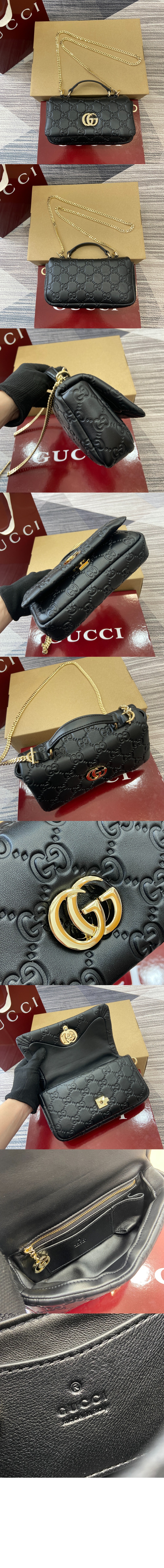 구찌 GG 밀라노 미니 탑 핸들백 806017