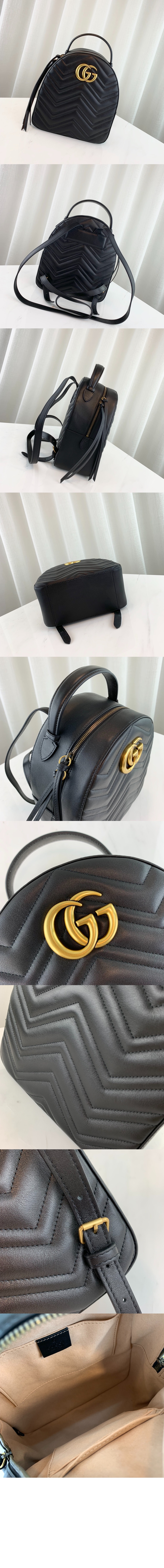 구찌 GG 마몽 마틀라세 레더 백팩 476671