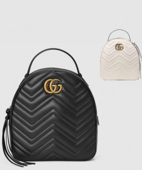 구찌 GG 마몽 마틀라세 레더 백팩 476671