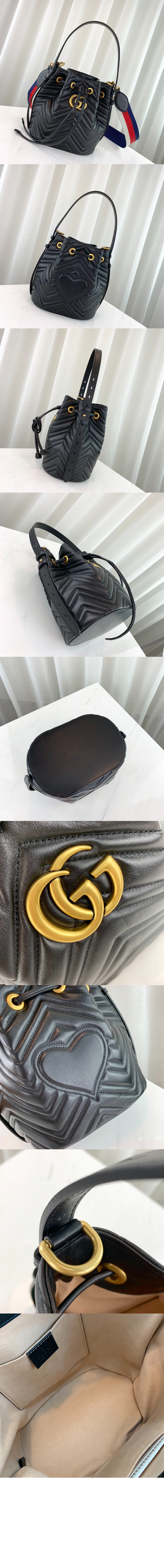 구찌 GG 마몽 마틀라세 버킷백 476674