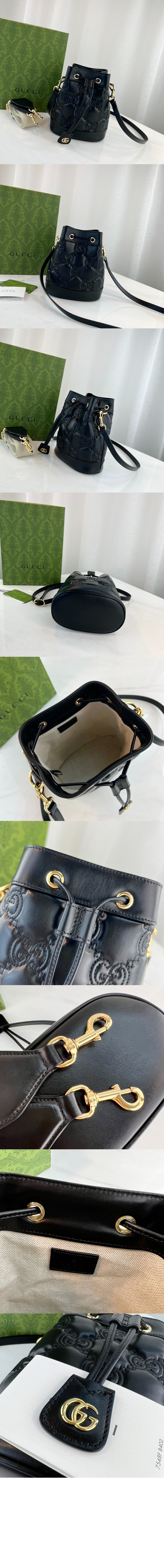 구찌 GG 마틀라세 레더 버킷백 728231