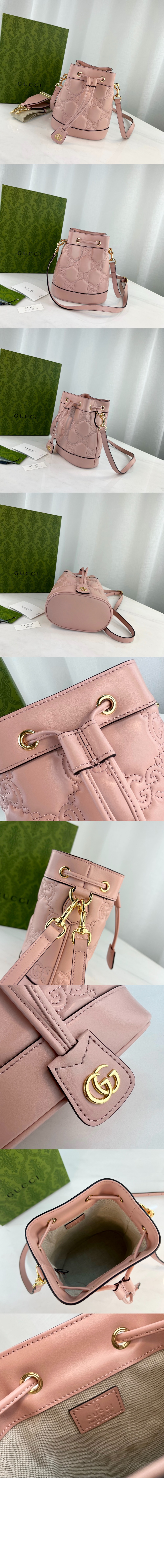 구찌 GG 마틀라세 레더 버킷백 728231