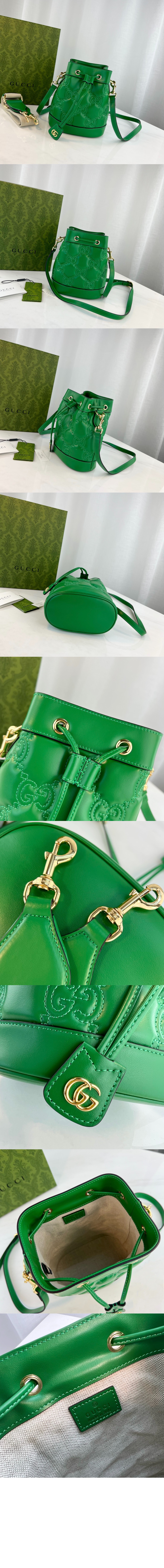 구찌 GG 마틀라세 레더 버킷백 728231