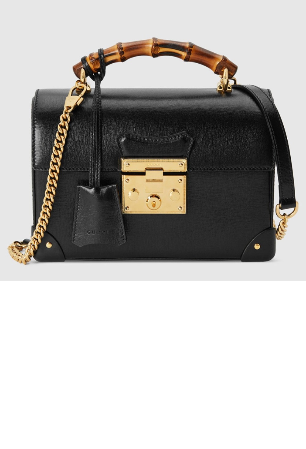 패드락 스몰 뱀부 토트백 레더 603221