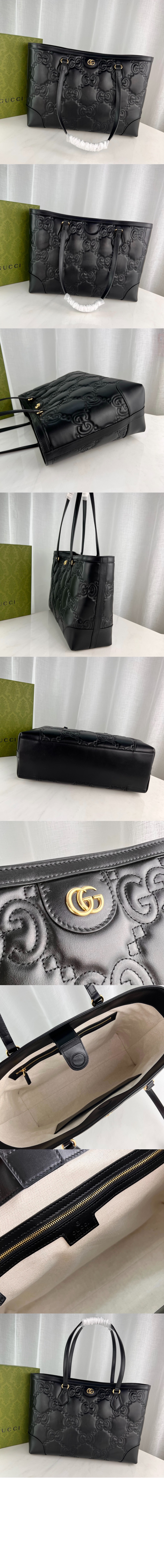 구찌 GG 마틀라세 레더 미디엄 토트백 631685