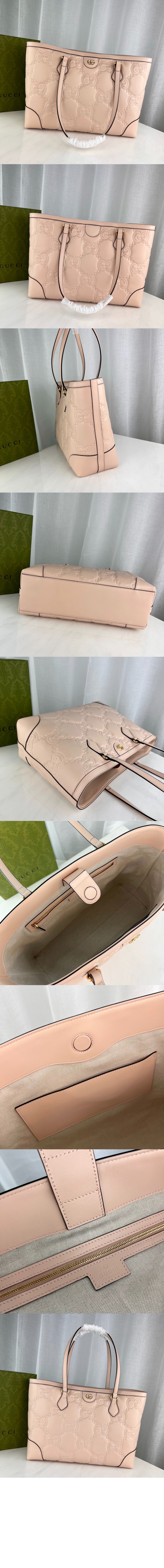 구찌 GG 마틀라세 레더 미디엄 토트백 631685