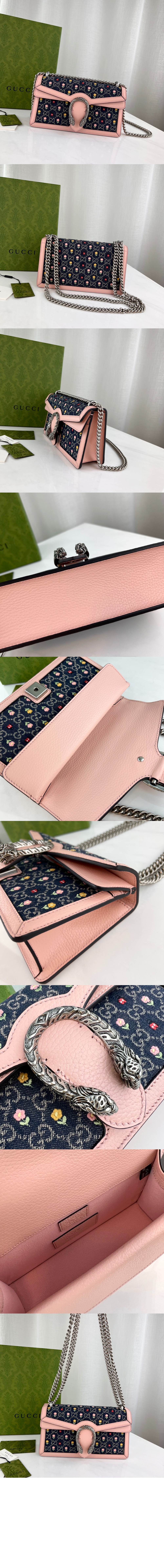 GG 플라워 자수 스몰 숄더백 499623