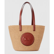 끌로에 천연 섬유 소재의 라지 Horse Medal 바스켓 SS591