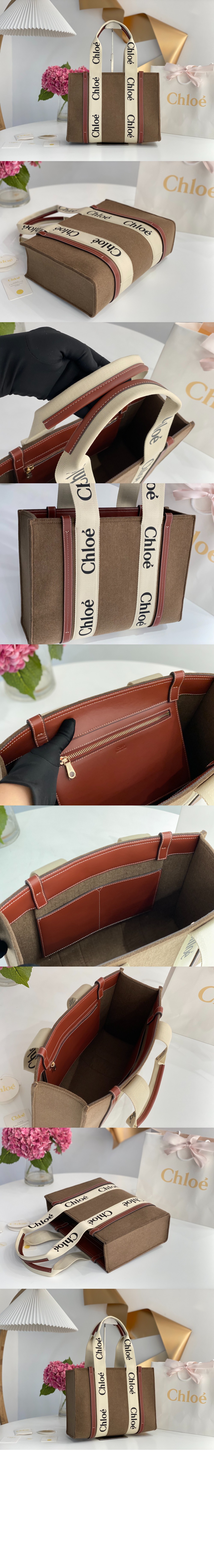 끌로에 우디 토트백 미듐 WS383