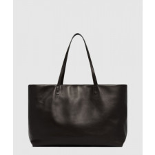 더로우 뉘앙스 블랙 레더 토트백 W1727L