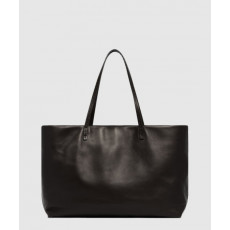 더로우 뉘앙스 블랙 레더 토트백 W1727L