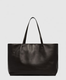 더로우 뉘앙스 블랙 레더 토트백 W1727L