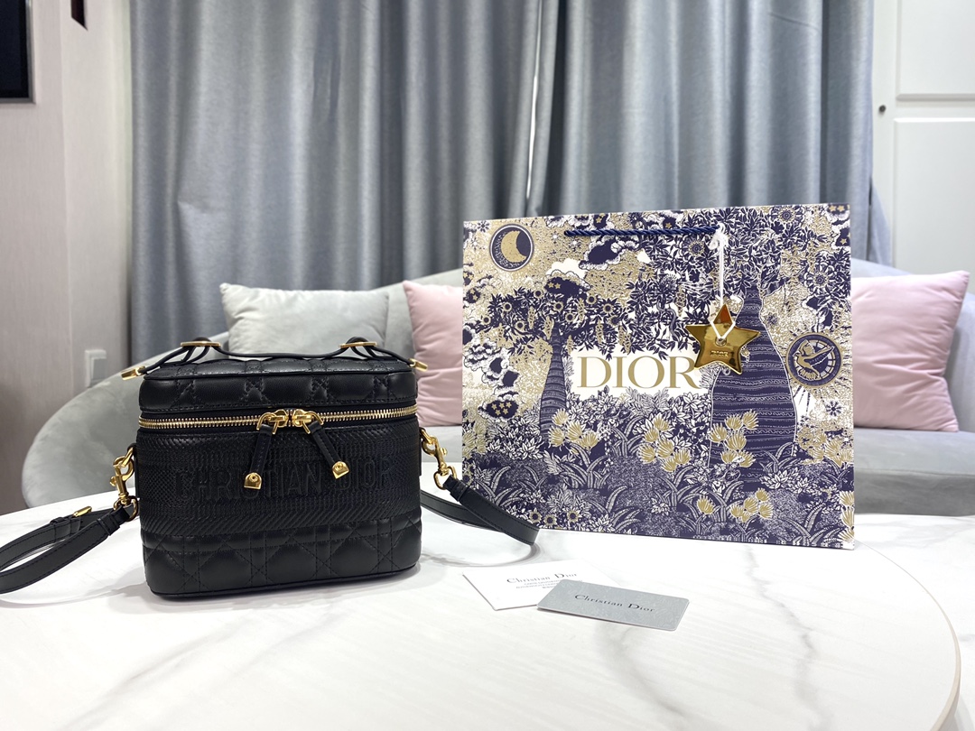 디올 레이디 트래블 베니티 케이스 블랙