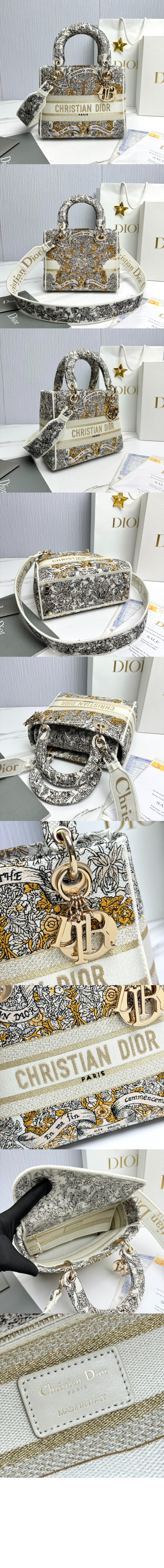 디올 레이디백 디라이트 미듐 M0565