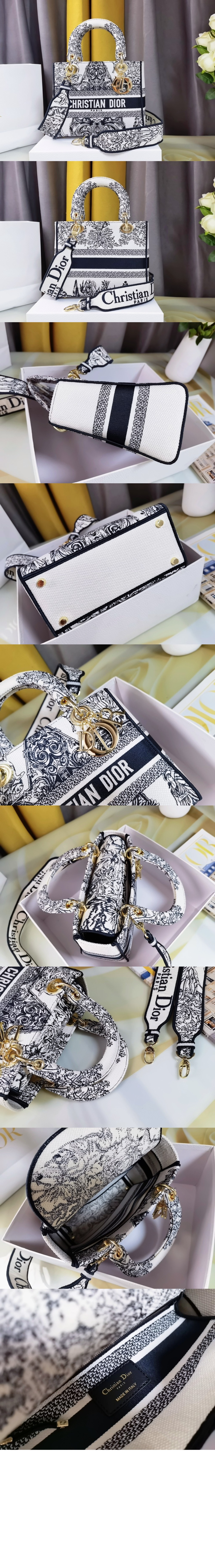 디올 레이디백 디라이트 미듐 M0565