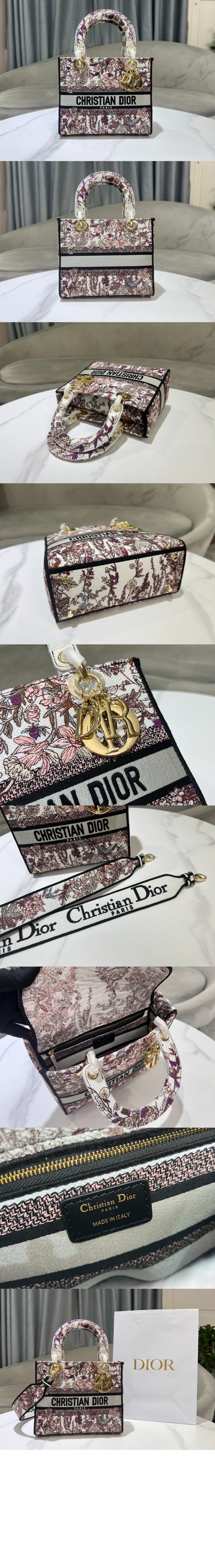 디올 레이디백 디라이트 미듐 M0565