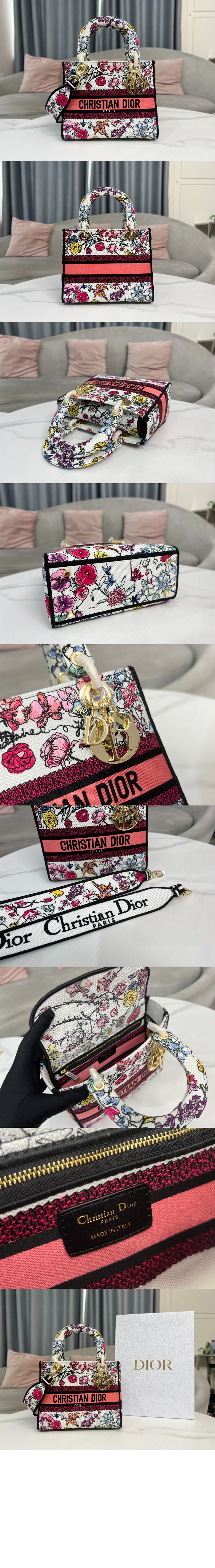 디올 레이디백 디라이트 미듐 M0565