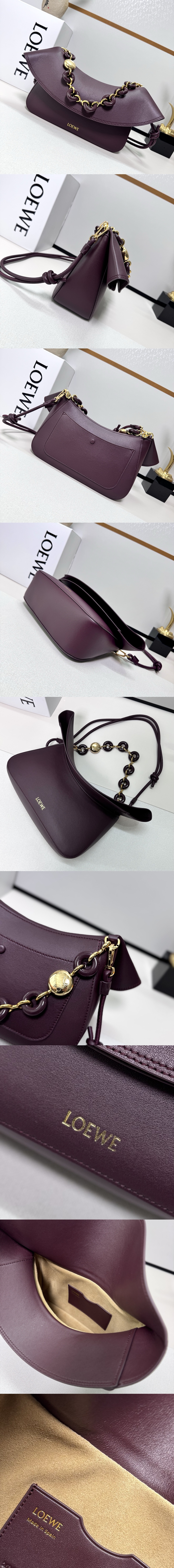 로에베 OLA 올라 미디엄 레더 숄더 AP22P22