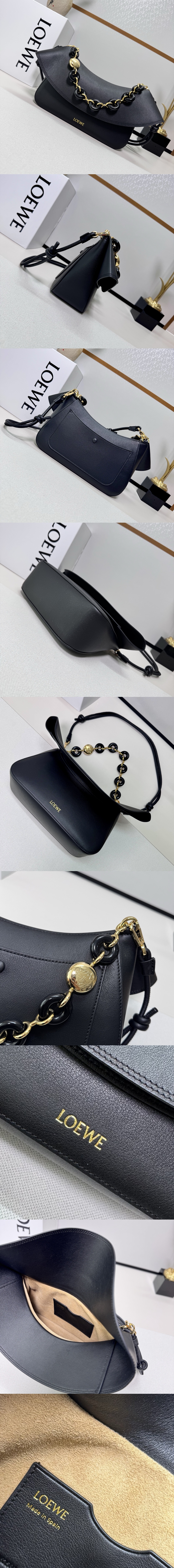 로에베 OLA 올라 미디엄 레더 숄더 AP22P22