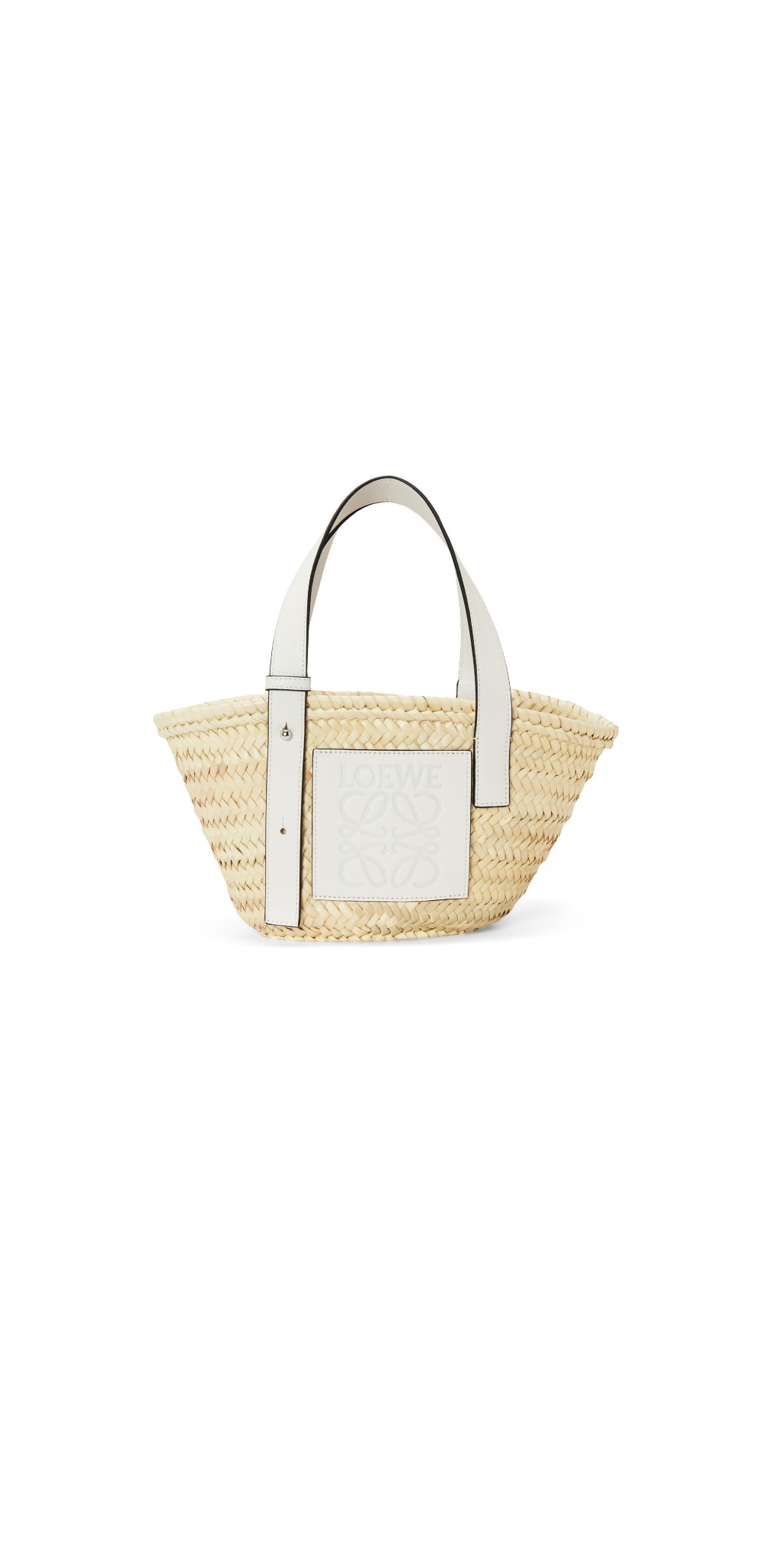 로에베 스몰 바스켓 백 - 라피아 & 카프스킨