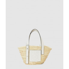 로에베 스몰 바스켓 백 - 라피아 & 카프스킨